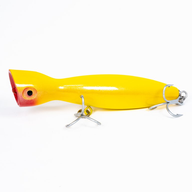 Super Strike Little Neck Popper, Floating, 1oz, Yellow/White