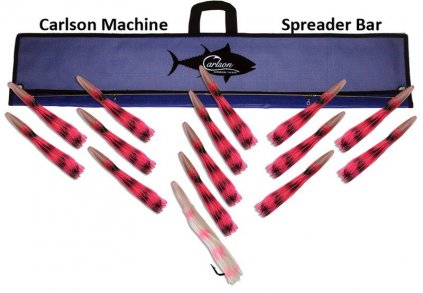 Carlson Machine Spreader Bar 36" with 14 9" Machine Lures and 12" Machine Stinger