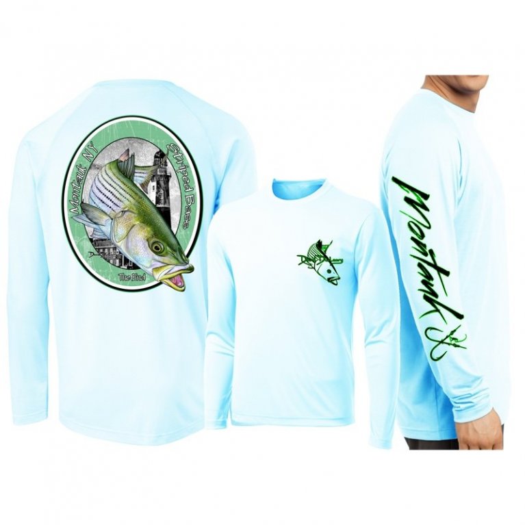 Fishing Short Sleeve T-shirt Jumping Striped Bass-White-xl