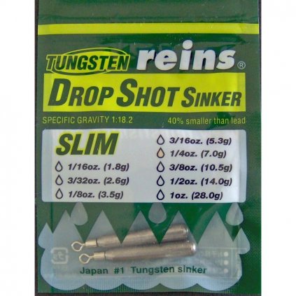 Reins Tungsten TG Slim Drop Shot Sinker Weights Reins Tungsten TG Slim Drop Shot Sinker Weights