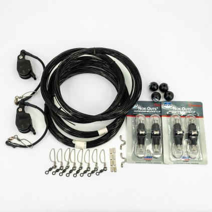 Rupp Marine Double Rigging Kit With Nok-Outs Outrigger Clips Black Mono