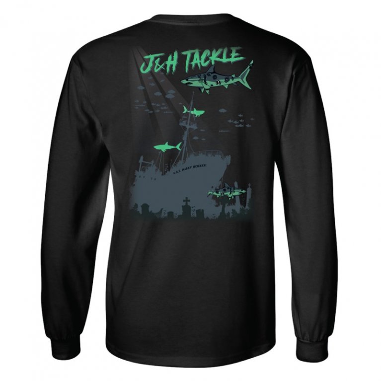 J&H Tackle Zombie Shark Long Sleeve T-Shirt Zombie Shark LS Tee
