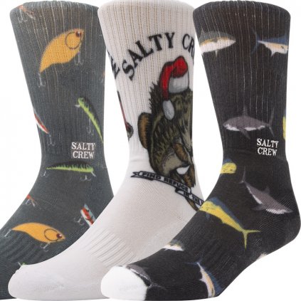 Salty Crew Fishmas 3-Pack Assorted Socks